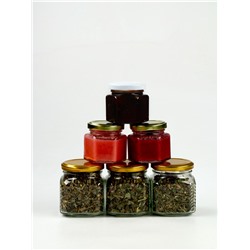 Подарочный набор новогодний «Уютного года» крем-мёд 2 шт. × 120 г, варенье 100 мл., чай 3 шт. × 25 г