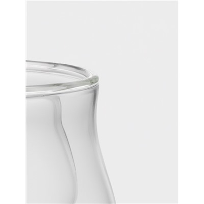 Сахарница с двойными стенками «Флора», 300 мл, 11×12 см, с сухоцветами, с ложкой, стекло, прозрачная