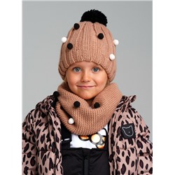 Комплект трикотажный для девочек: шапка, снуд