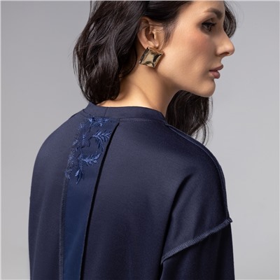 Лонгслив с разрезами на рукавах, Образ решает (синий)