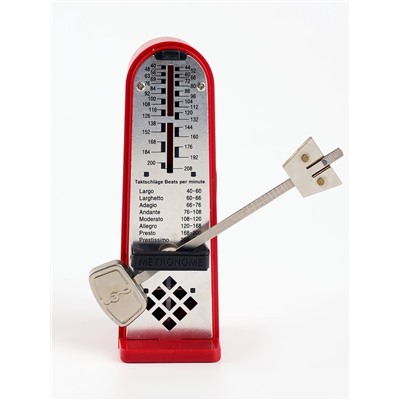 Метроном механический Music Life 3.5×5×11 см красный