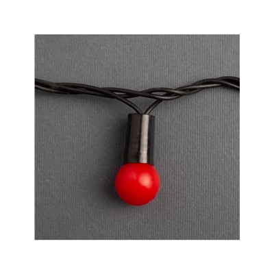 Гирлянда «Нить» 20 м с насадками «Шарики 1.5 см», IP44, тёмная нить, 200 LED, свечение красное, 8 режимов, 220 В