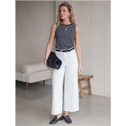 Топ в полоску из премиального хлопка с эластаном