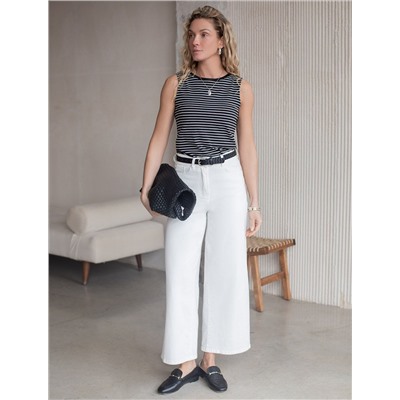 Топ в полоску из премиального хлопка с эластаном