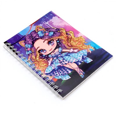 Алмазная мозаика с частичным заполнением для детей на блокноте «Модница», 11×15 см, 48 листов