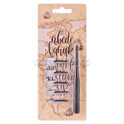 Перья плакатные (ширококонечные) 5шт. в наборе с держателем, блистер