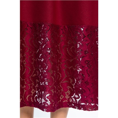 Юбка с кружевом Элегия (бордо) Ю14912-10М