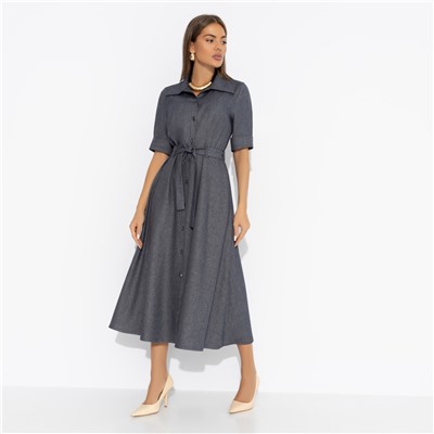 Платье приталенного силуэта, День обещает быть стильным (с поясом)