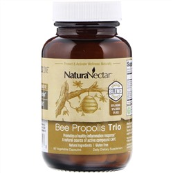 NaturaNectar, Bee Propolis Trio, 60 вегетарианских капсул