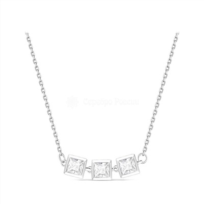 Колье из серебра с фианитами родированное 441-10-501р