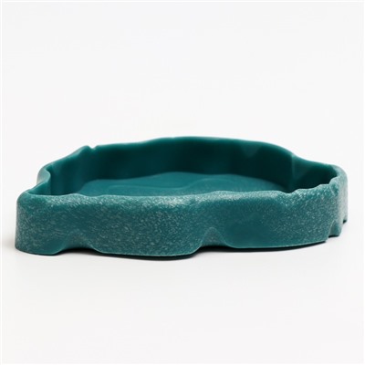 Кормушка для террариума, 12×8.5×2 см, бирюзовая