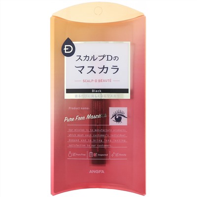 Angfa, Scalp-D Beaute, тушь для ресниц без вредных химических примесей, черная, 6 г