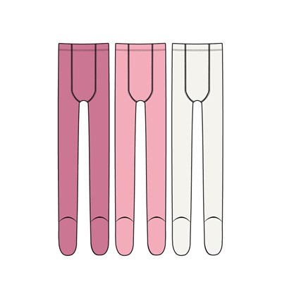 Колготки трикотажные для девочек, 3 пары в комплекте