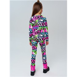 Термокомплект трикот. для девочек: фуфайка (футболка) с длин. рук, брюки