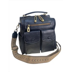 Женская сумка - рюкзак из искусственной кожи, цвет черный