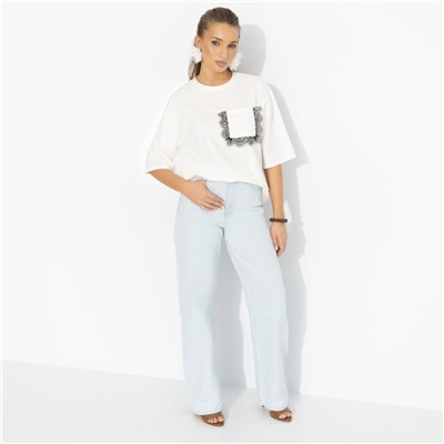 Футболка из мягкого хлопка, На стильной волне (белая)