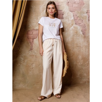 Свободные брюки из плотного лиоцелла на резинке