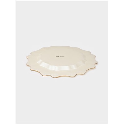 Тарелка подстановочная Magistro Rosella, d=33 см, стекло, бежевая