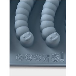 Форма для мармелада Доляна «Червячки», 20×10×1.5 см, силикон, голубая