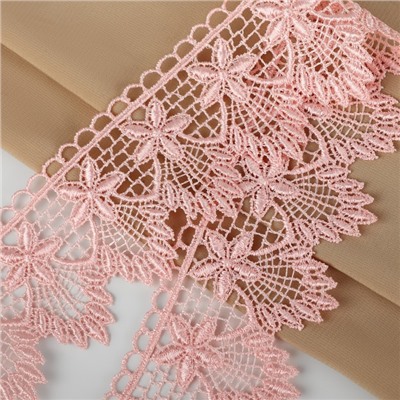 Кружево гипюровое, 49 мм, 11±1 м, нежно-розовое