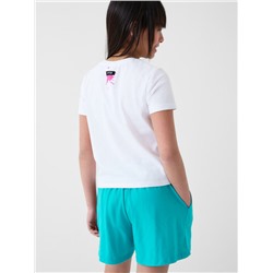 Комплект трикотажный для девочек: фуфайка (футболка), шорты