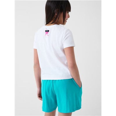 Комплект трикотажный для девочек: фуфайка (футболка), шорты