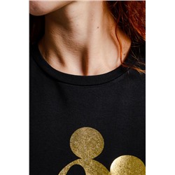 8528/1 Футболка с длинным рукавом унисекс (Черный_микки)