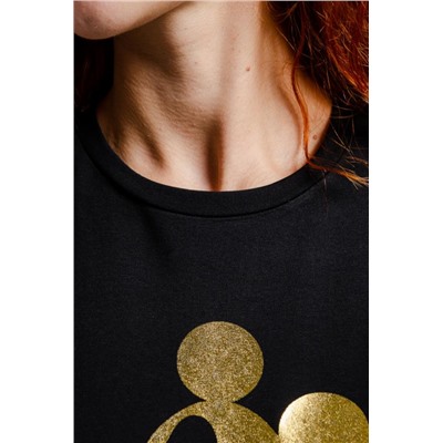 8528/1 Футболка с длинным рукавом унисекс (Черный_микки)