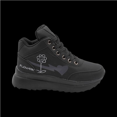 Кроссовки на меху В939-1 черные п/п