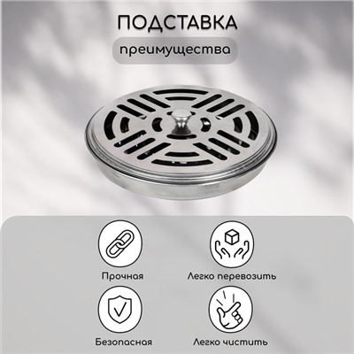 Подставка под спирали от комаров, с крышкой, металл, Greengo