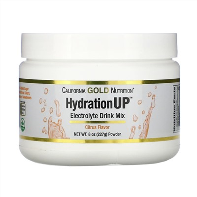 California Gold Nutrition, HydrationUP, порошок для приготовления электролитического напитка, со вкусом цитруса, 227 г (8 унций)