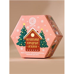 Новогодний подарочный набор косметики «Волшебные истории», мыло для рук кусковое 100 г и мочалка для тела, URAL LAB