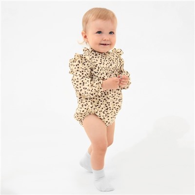 Блузка-боди для девочки MINAKU, рост 92-98 см, бежевая