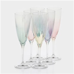 Набор бокалов для шампанского из хрустального стекла Bohemia Crystal «Кейт», 220 мл, 6 шт.