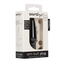 Черная анальная пробка для ношения Slim Butt Plug - 8,3 см.