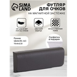 Футляр для очков на магните, размер 16×6×2.8 см, серый