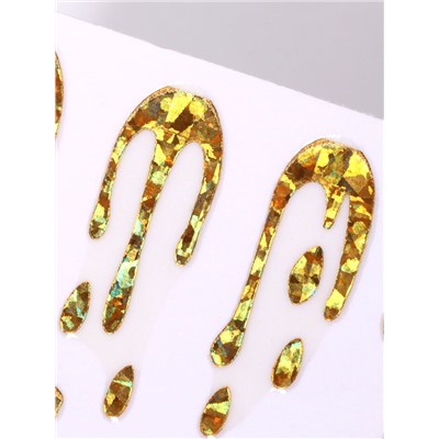 Наклейки для ногтей «Мороженое», голографические, цвет золотистый