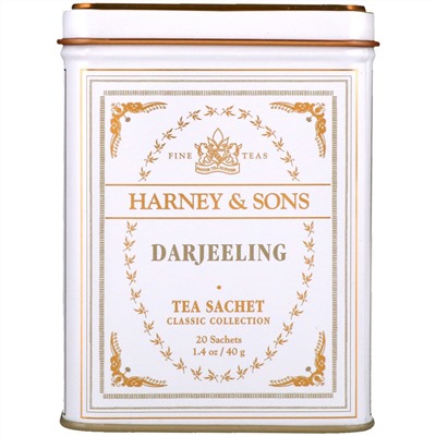 Harney & Sons, Дарджилинг, 20 чайных пакетиков, 1.4 унции (40 г)