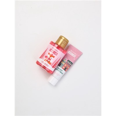 Подарочный набор косметики в мешке: крем для рук, пилочка, гель для душа, аромат малиновый коктейль, URAL LAB