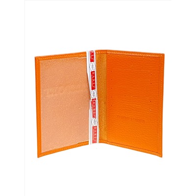 Обложка на паспорта из натуральной кожи, цвет оранжевый