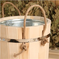 Запарник - ведро для бани и сауны, 7 л, липа, оцинкованная вставка, с крышкой, «Добропаровъ»