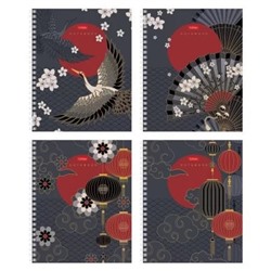 Тетрадь  96л клетка на спирали "Символы Азии" перфорация на отрыв 3D фольга  96Т5лофлВ1гр 090346 Хатбер