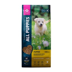 Сухой корм ALL PUPPIES для щенков, курица, 2.2 кг