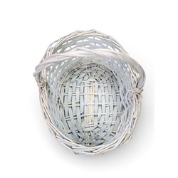 Корзина плетёная для хранения, 28×20×11 см, ручка h=14 см, ива, белая, Greengo