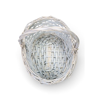 Корзина плетёная для хранения, 28×20×11 см, ручка h=14 см, ива, белая, Greengo