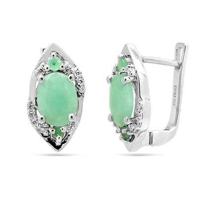 Серьги из серебра изумруд берилл, Паланья