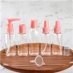 Набор для хранения, в чехле, 6 предметов, розовый, прозрачный