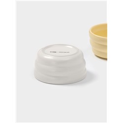 Салатники Доляна «Зефир», 250 мл, d=11 см, набор 2 шт., керамика, белые, жёлтые