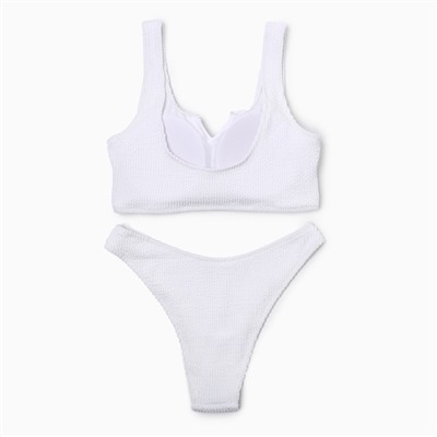 Купальник раздельный фактурный женский MINAKU, размер 42, белый