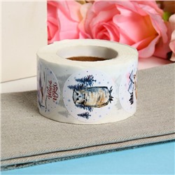 Наклейки в рулоне «Новогоднее настроение», для декора и подарков, 500 шт., 3.8×3.8 см